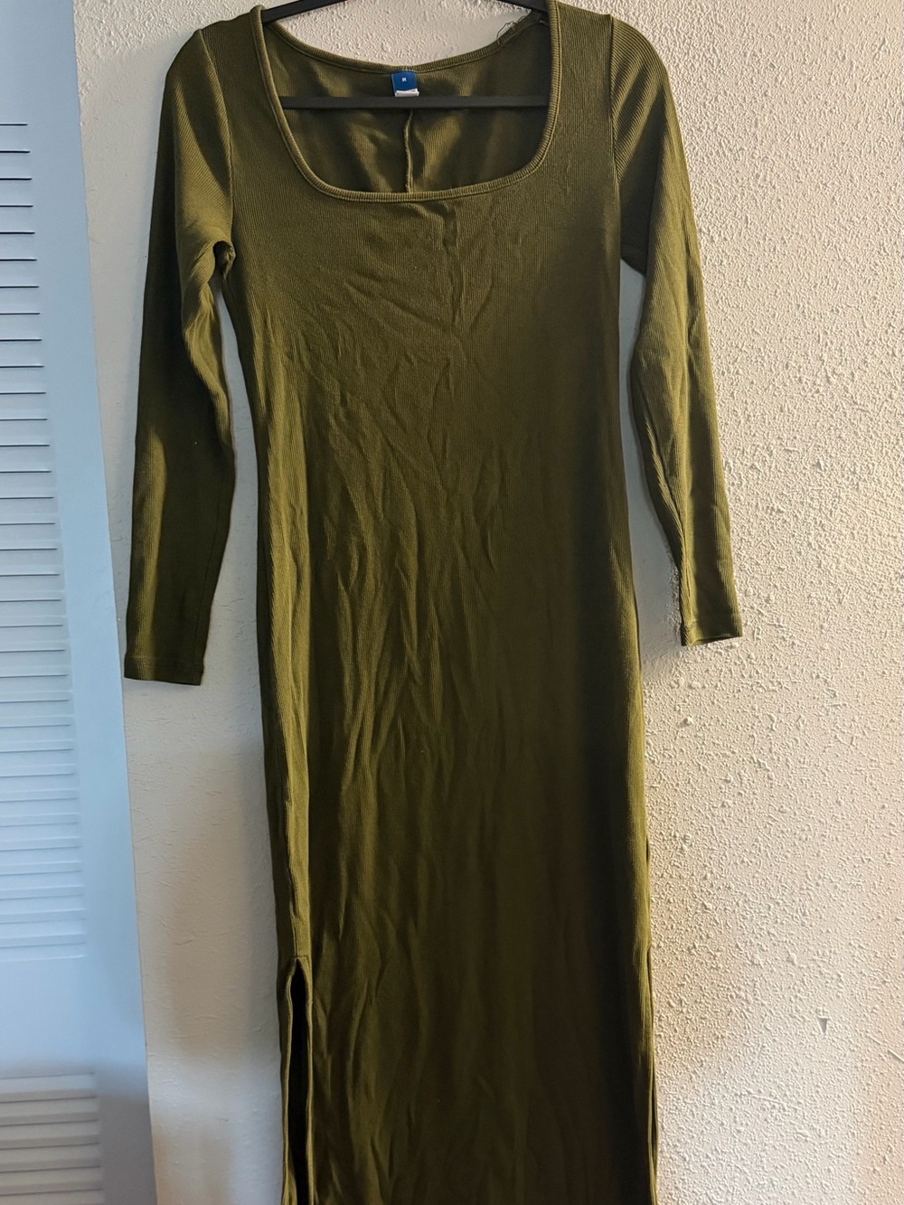 Old Navy Olive Scoop Neck Maxi Dress with Side Slit